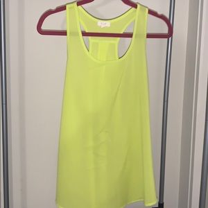 E&M Neon Yellow Racerback top
